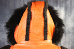 Orange Leather and Fur Jacket by Otter and The Fox