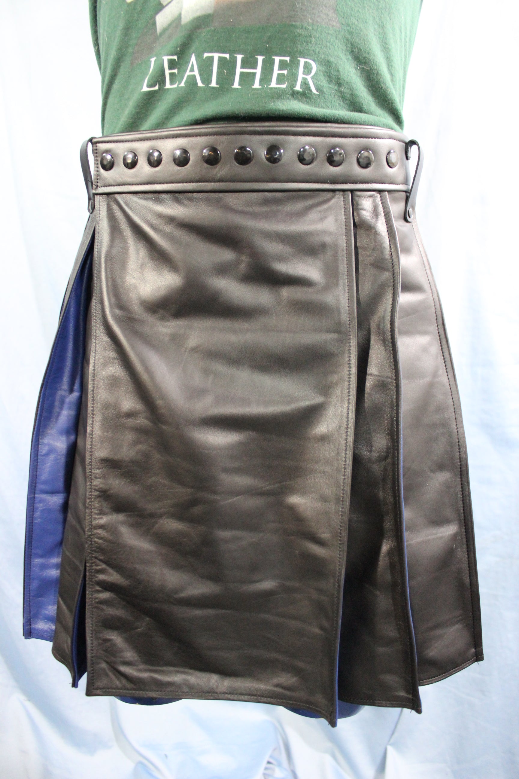 Pleated Leather Kilt