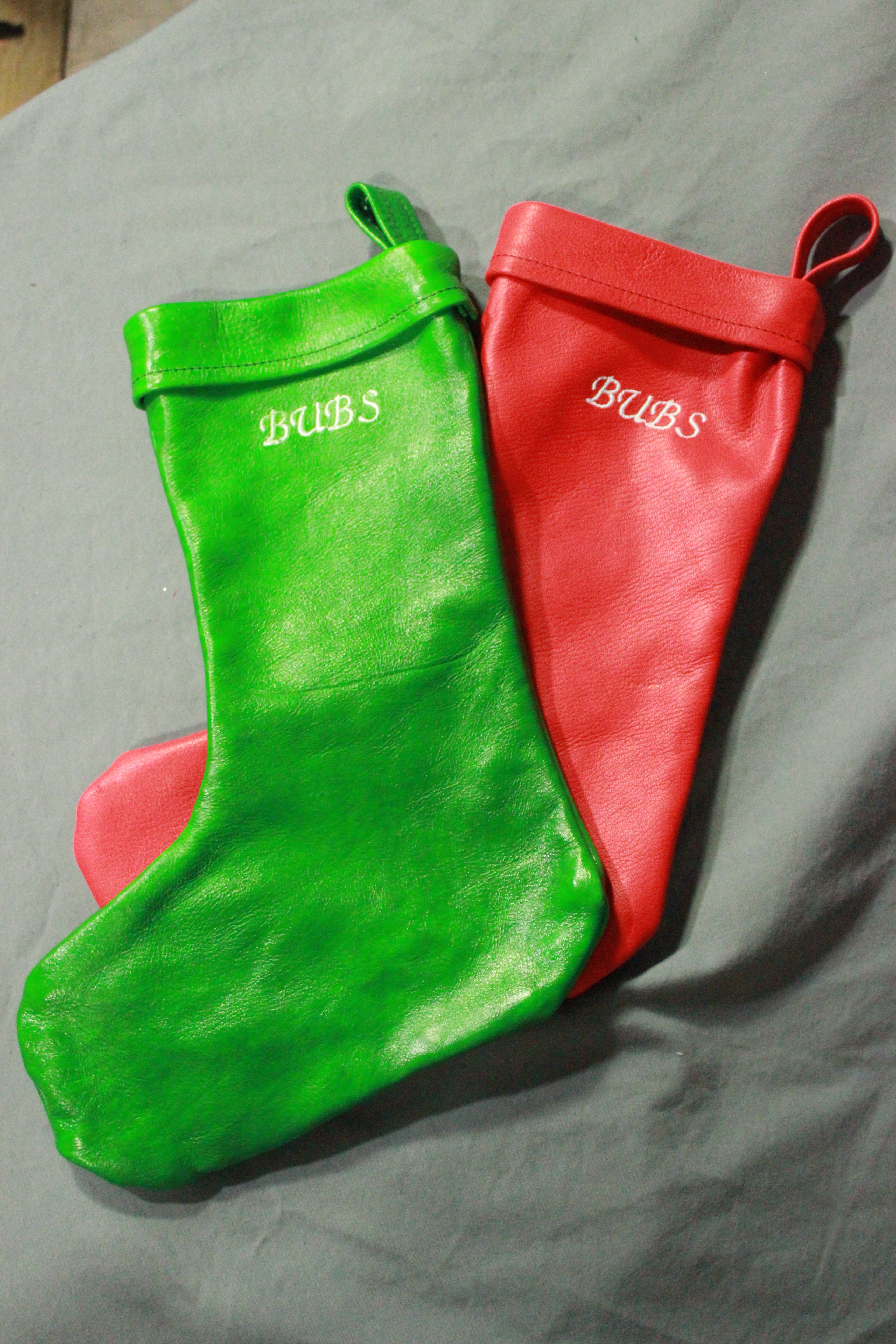 Leather Christmas Stocking - 100% Hand Made in the USA. Monogramming Available.