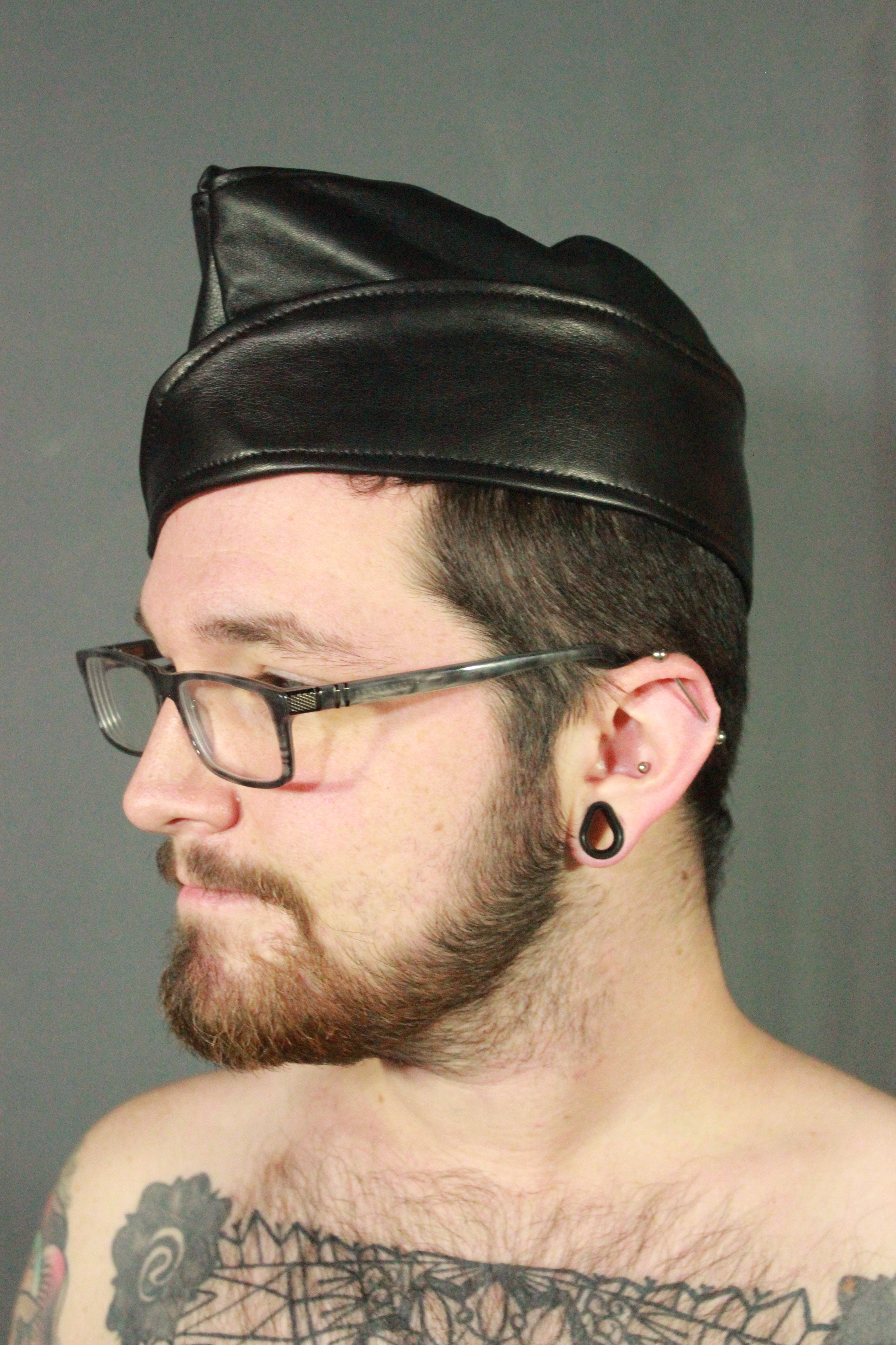 Leather Garrison Cap