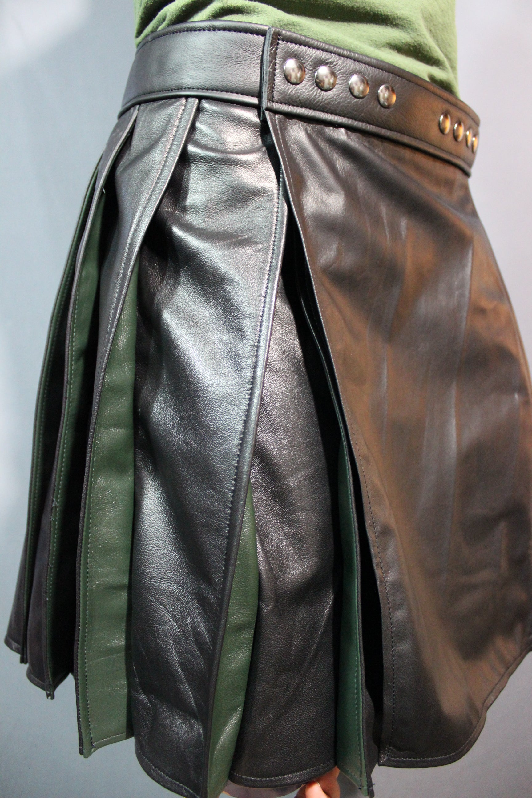 Pleated Leather Kilt