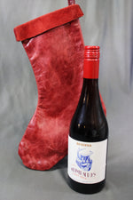 Black Leather Christmas Stocking - 100% Hand Made in the USA. Monogramming Available.