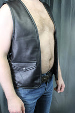 Gilet de Bar en Cuir OnF - Noir Classique