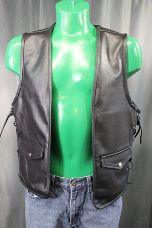 OnF Leather Bar Vest - Classic Black