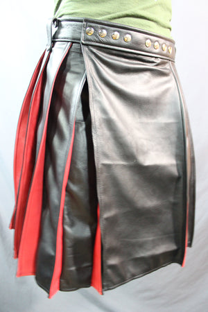 Pleated Leather Kilt