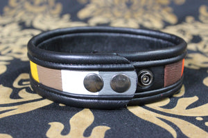 Bear Pride Flag Leather Armband