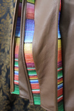 Mason's Kilt – Brown Deerskin with Serape Print Leather Pleats