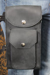 Leather Thigh Holster with Two Pockets