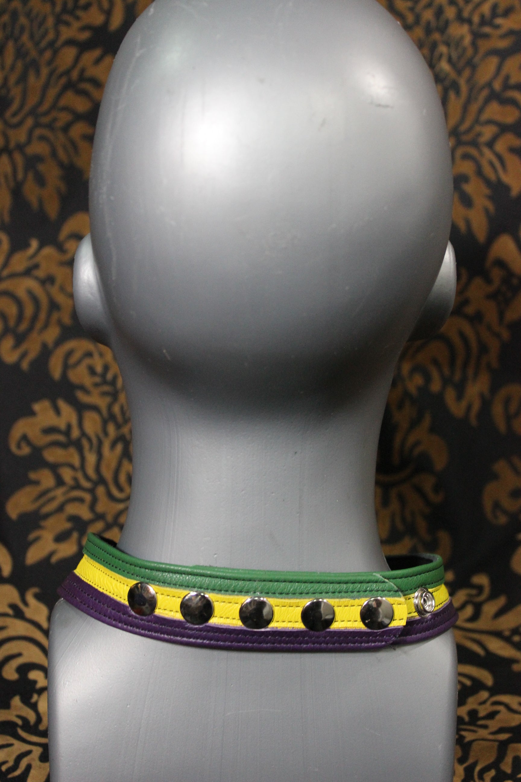 Mardi-Gras Leather Medallion Holder