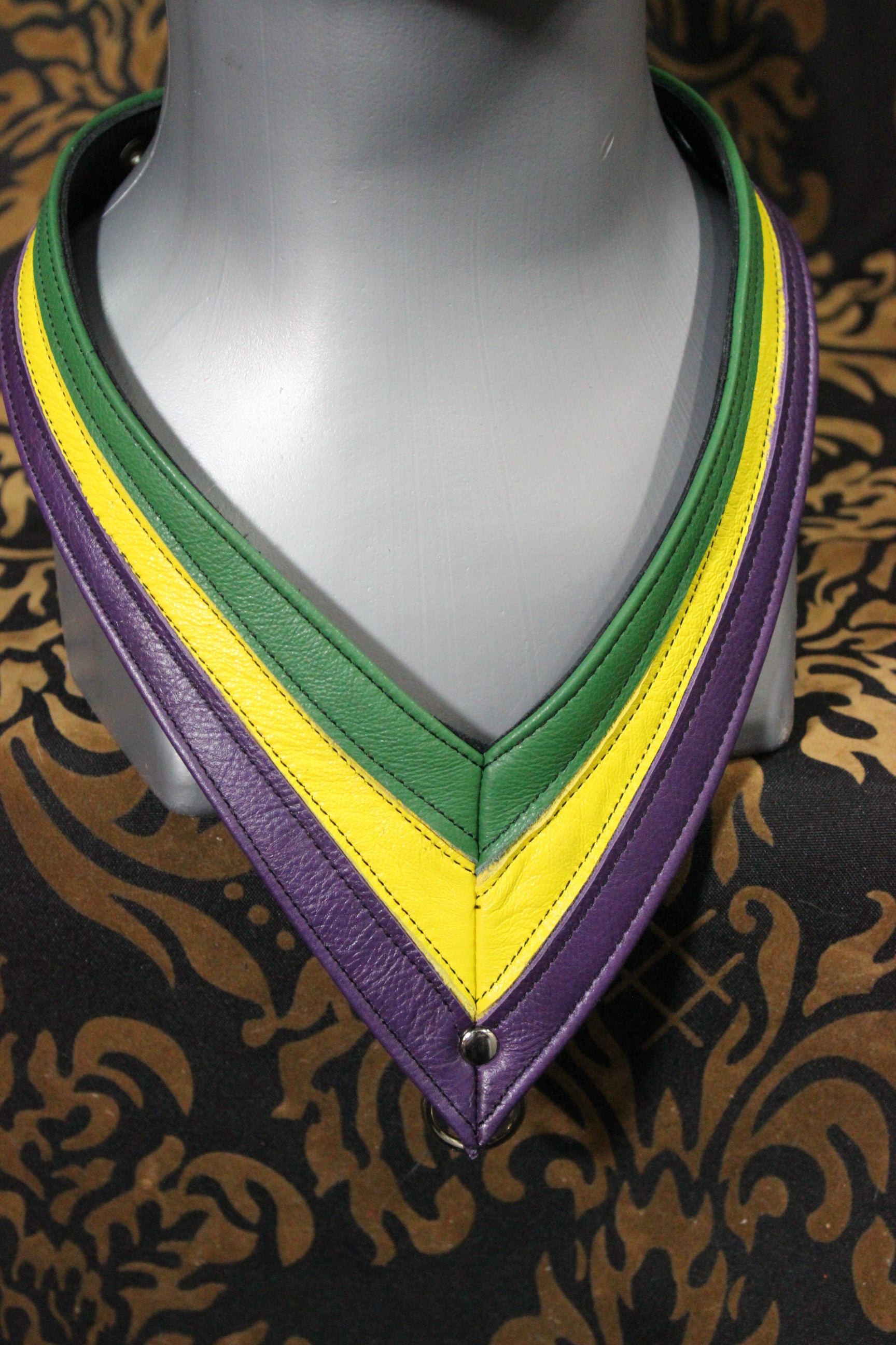 Mardi-Gras Leather Medallion Holder