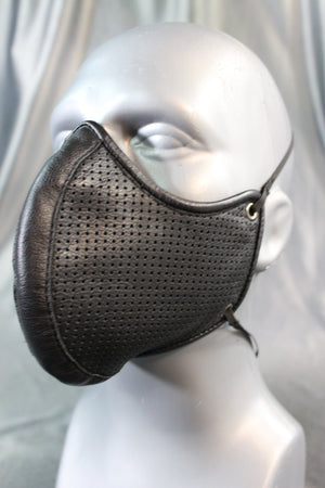 Perforated Leather Face Mask with Filter Pouch