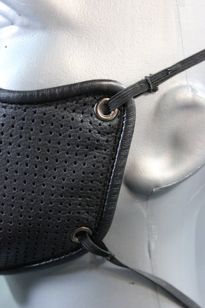 Perforated Leather Face Mask with Filter Pouch
