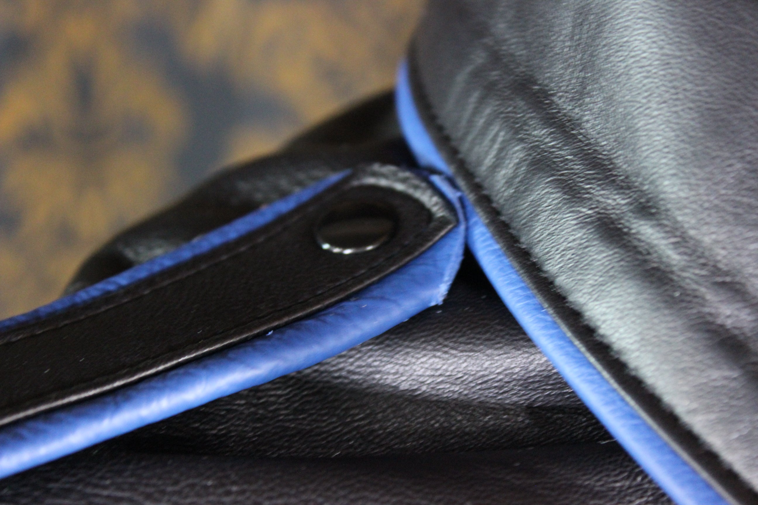 Formal Leather Short Sleeve Shirt with Piping