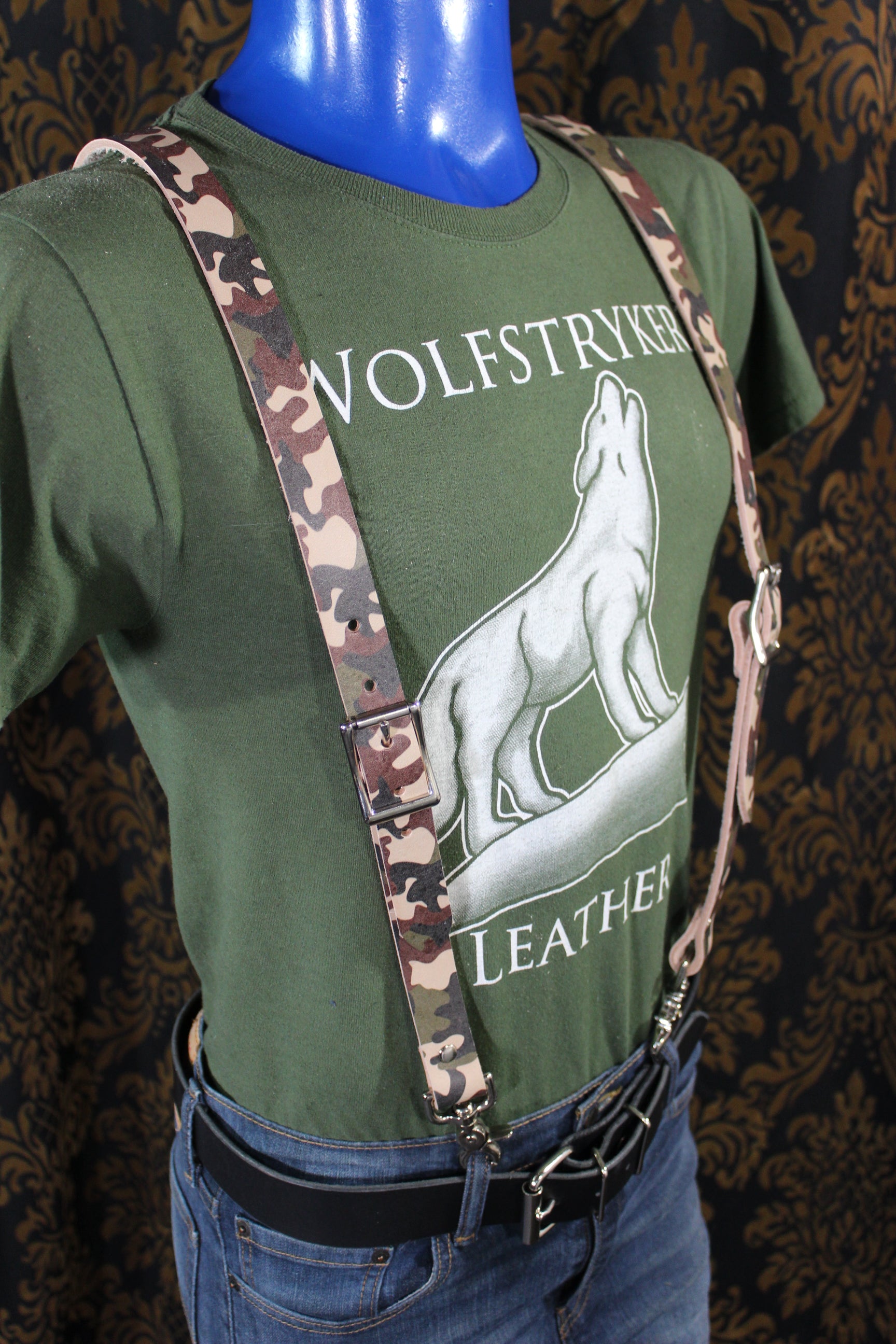 Limited Edition Camouflage Leather Convertible Suspenders