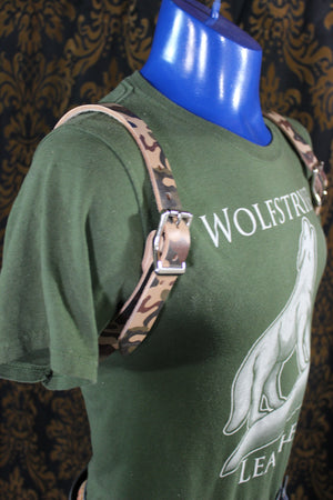 Limited Edition Camouflage Leather Convertible Suspenders