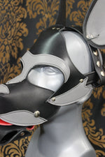 Husky style Pup Hood in Black and Gray