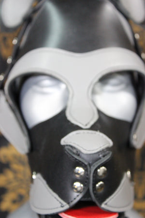 Husky style Pup Hood in Black and Gray