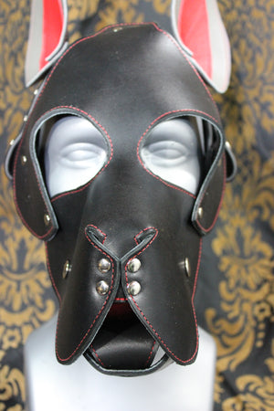 Great Dane Pup Hood In Black and Red