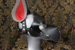 Great Dane Pup Hood In Black and Red