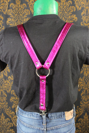 Metallic Pink Suspenders