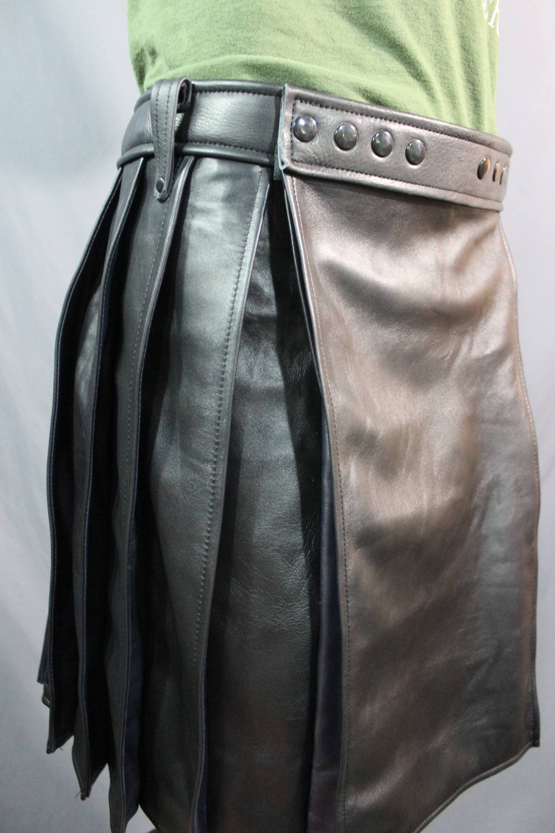 Pleated Leather Kilt