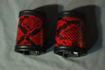 Amazing red snake wrist cuffs - sold as a PAIR!
