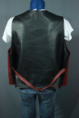 Burgundy Leather Western Style Vest