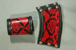 Amazing red snake wrist cuffs - sold as a PAIR!