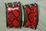 Amazing red snake wrist cuffs - sold as a PAIR!