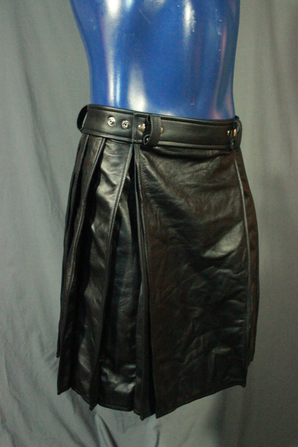 Pleated Leather Kilt