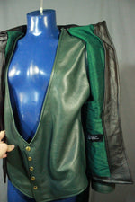 Our Leather Tailcoat in Forrest Green and Pure Silk!