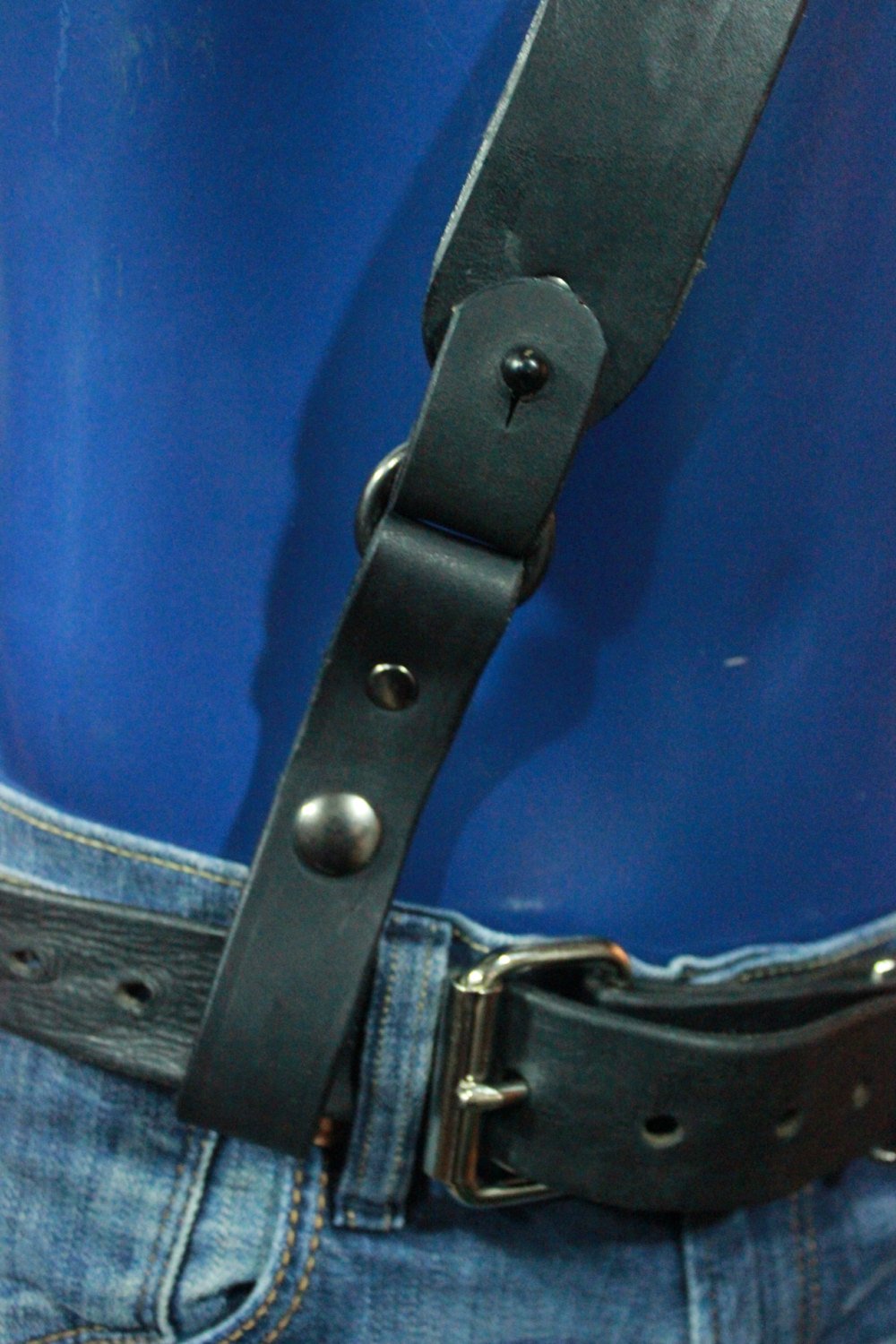 Ceinture Sam Browne classique en cuir noir