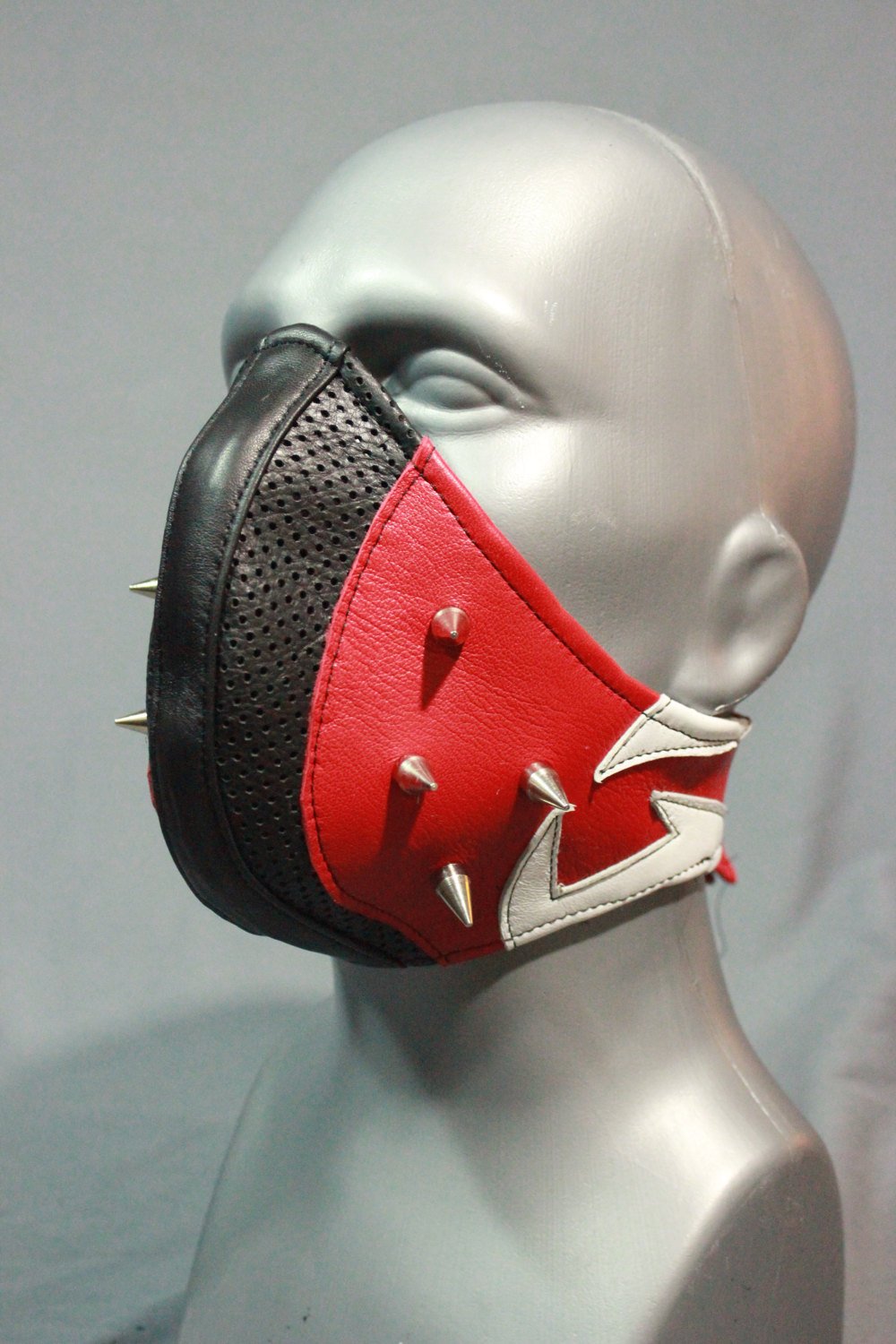 Black and Red Half Face Shield