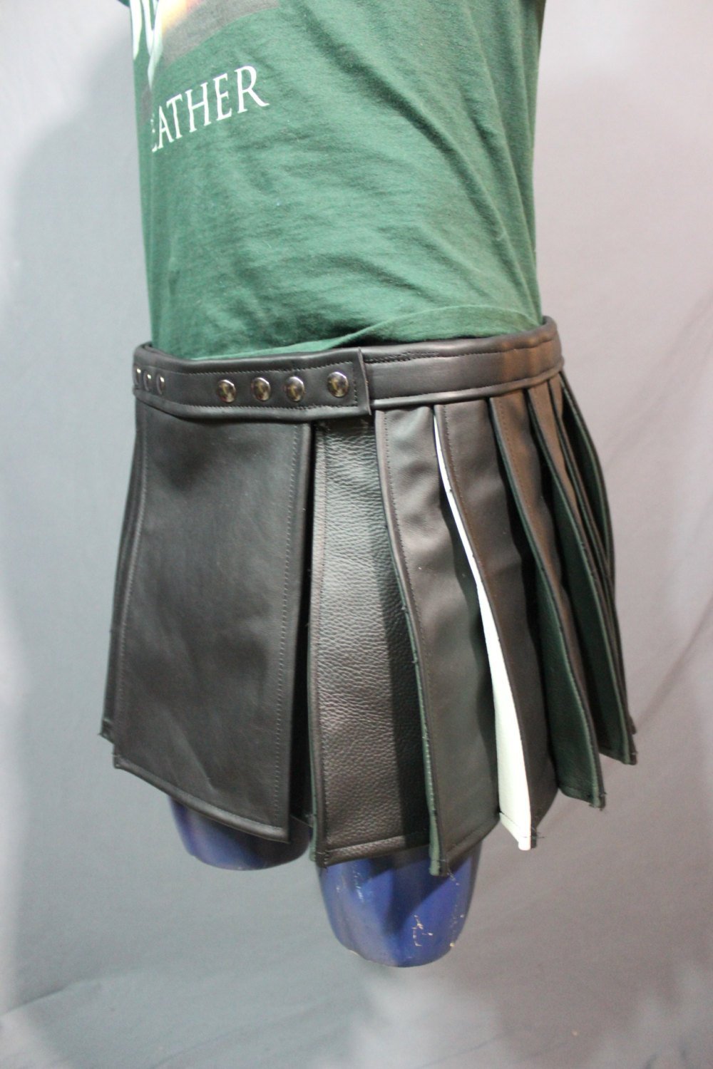 Pleated Leather Kilt - Short Version