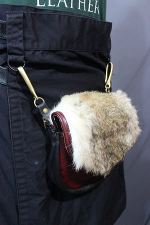 Colored Leather and fur Sporan