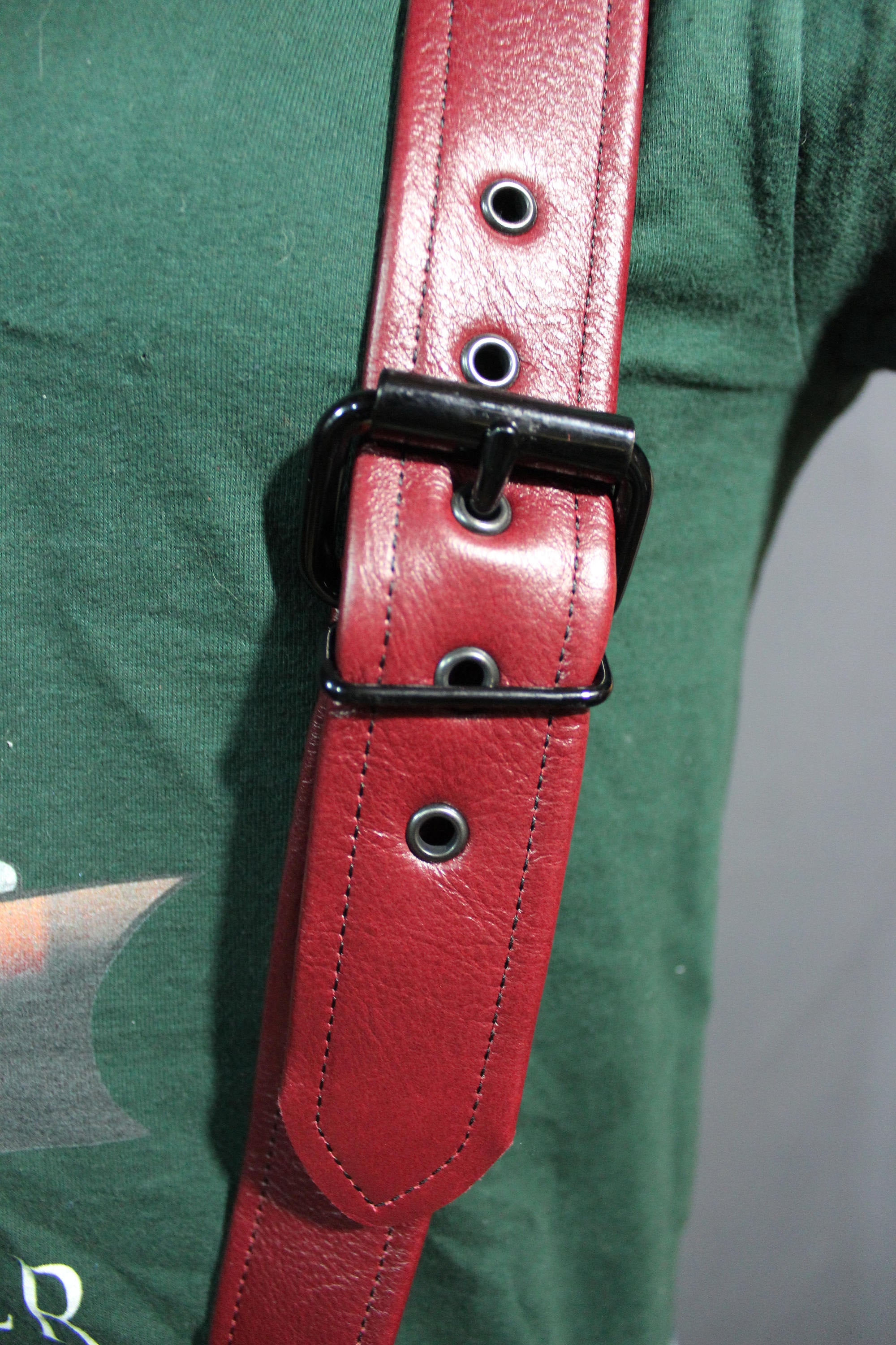 Handmade Burgundy Leather Suspenders,Black Hardware, Custom Fit!