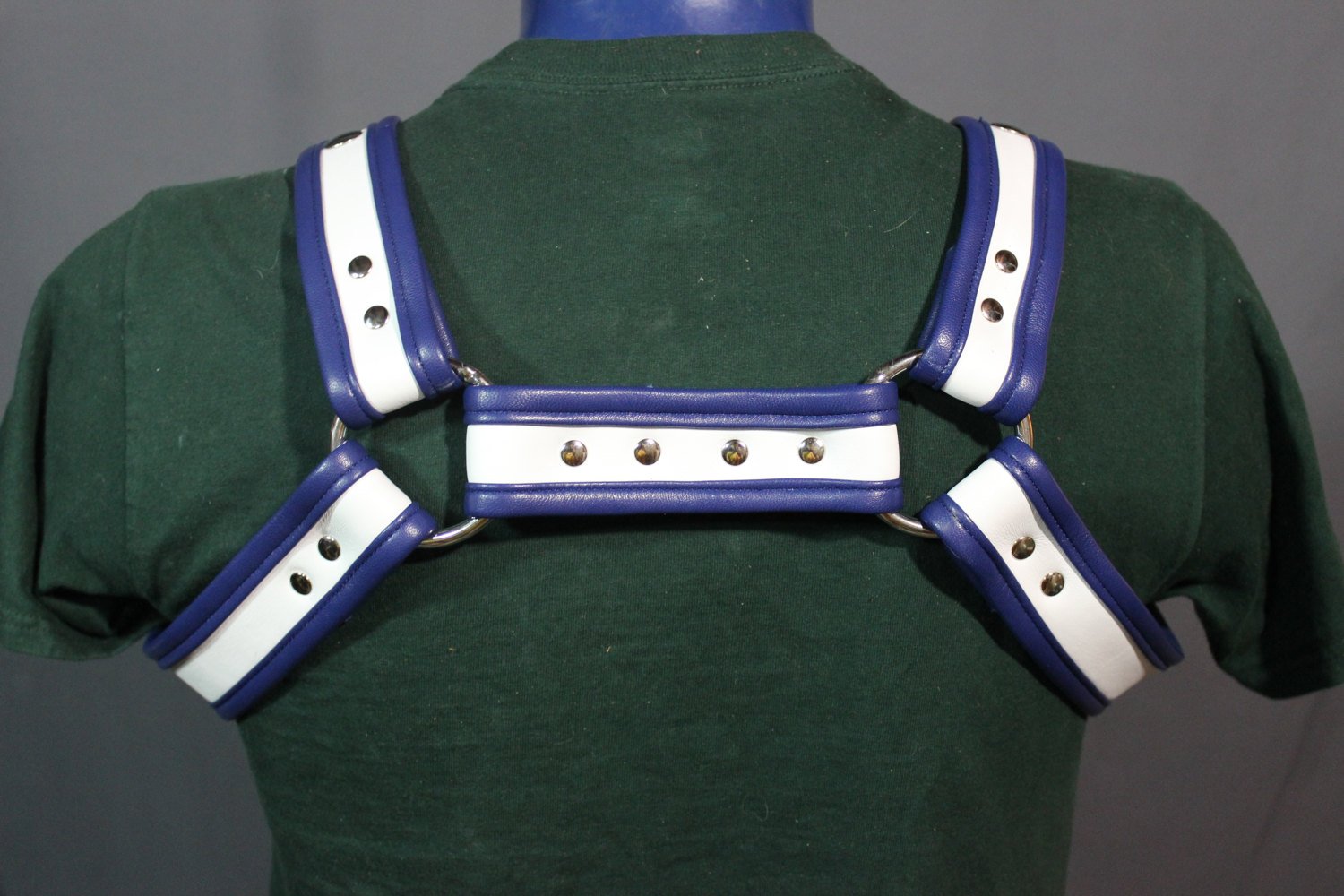 Blue and White Puppy Bone Harness