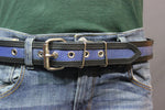 Ultra Durable Two Tone Snakeskin belt in BLUE