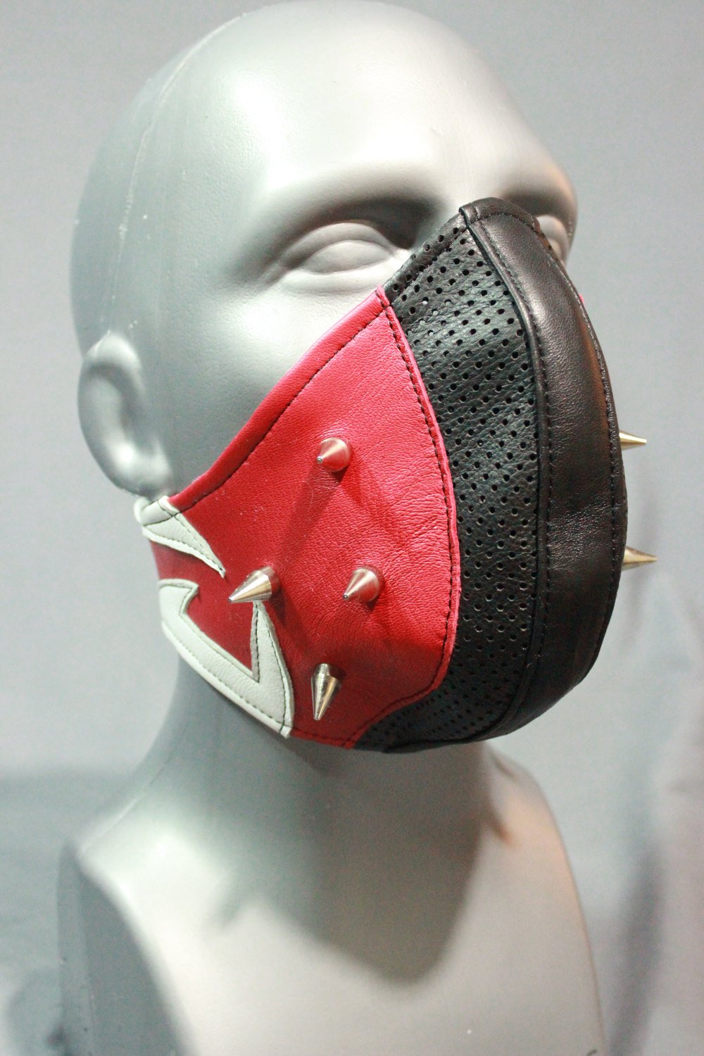 Black and Red Half Face Shield