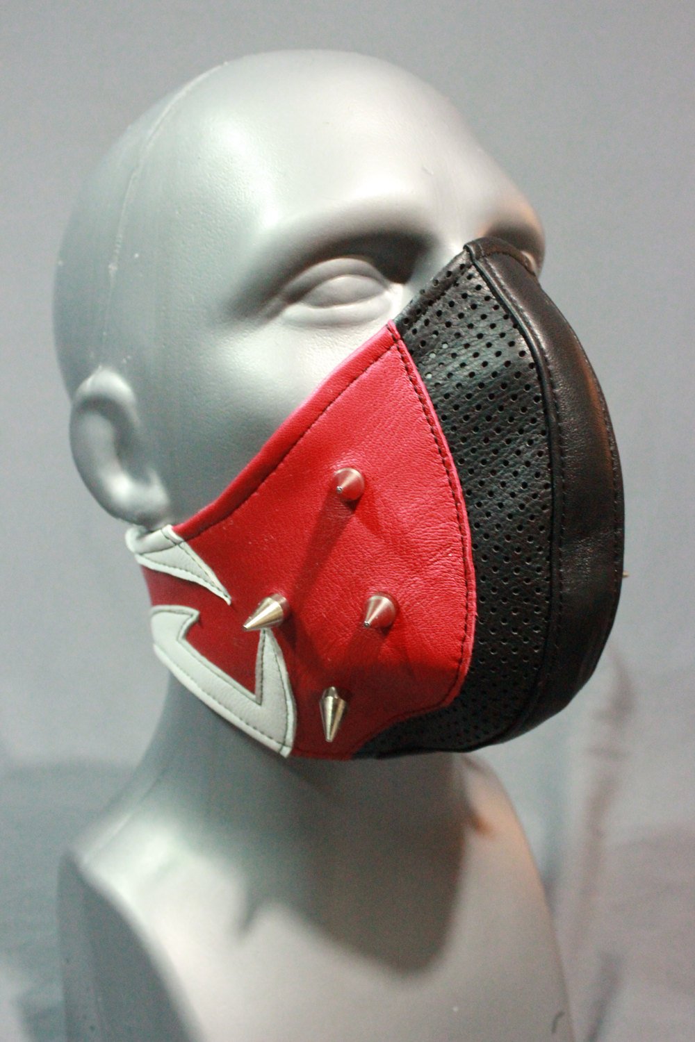 Black and Red Half Face Shield