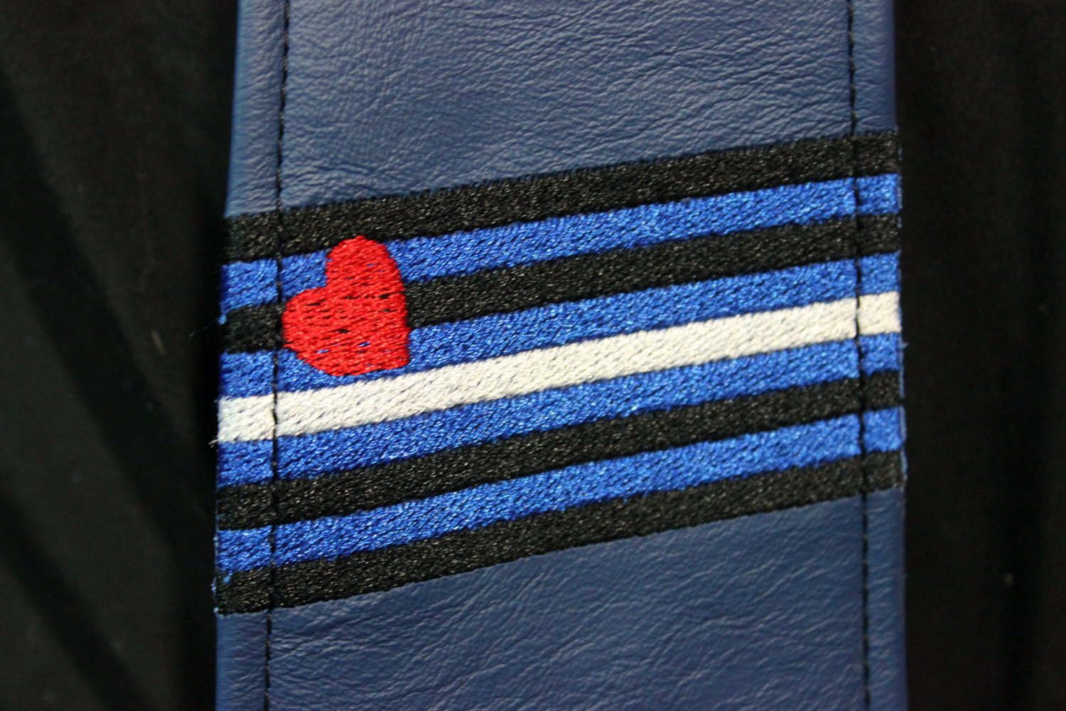 Leather Tie with Leather Pride Flag Embroidery