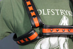 Black and Orange Bulldog Harness - Our Softest Leather!