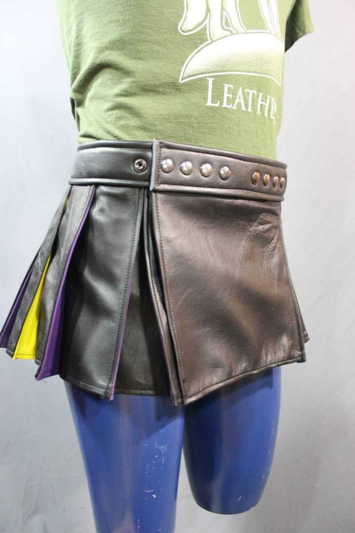 Pleated Leather Kilt - Short Version