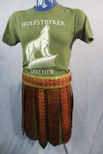 Amazing Cognac Frond Style Kilt with Croc Highlights