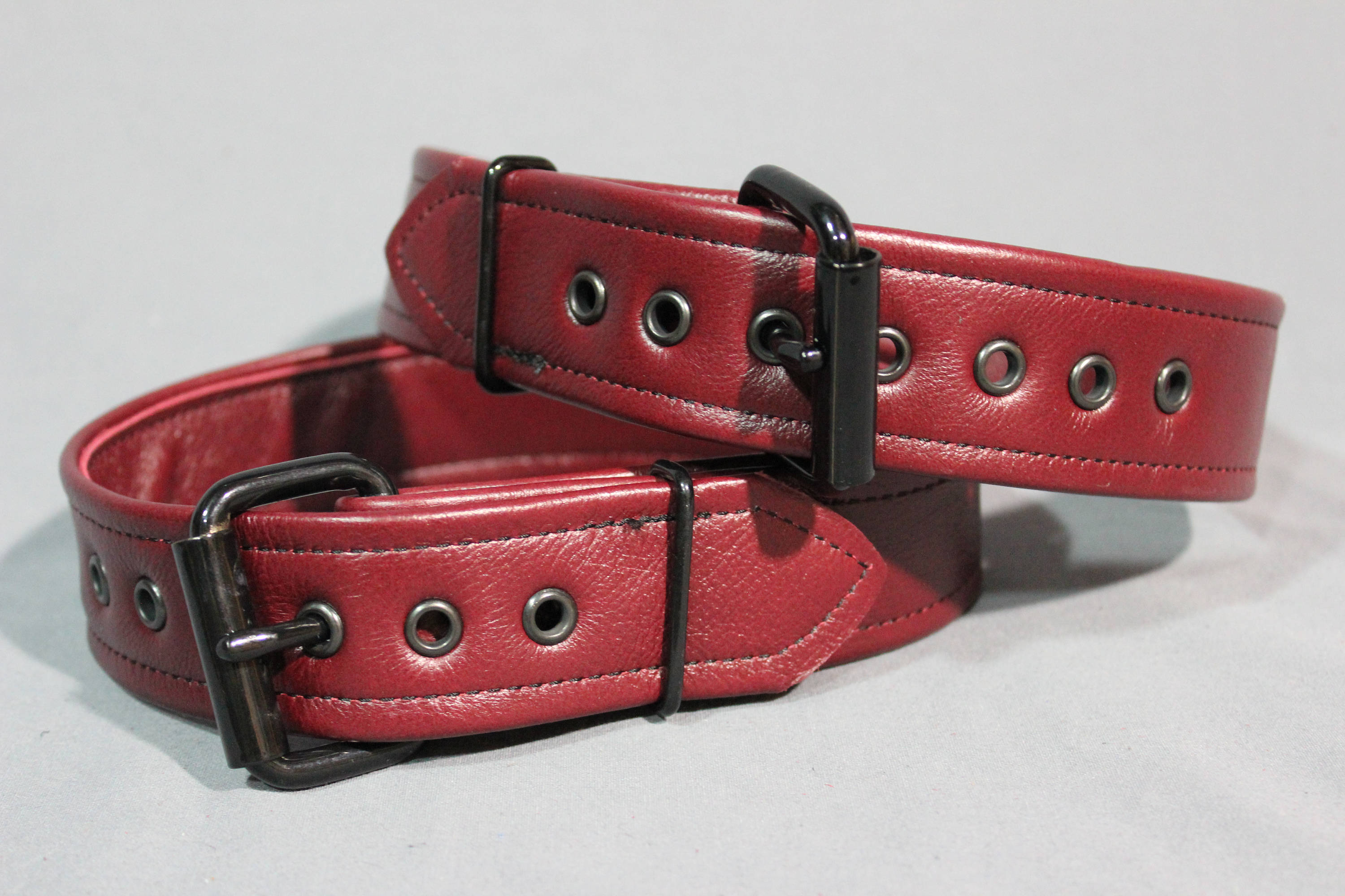 Burgundy Buckled Armbands