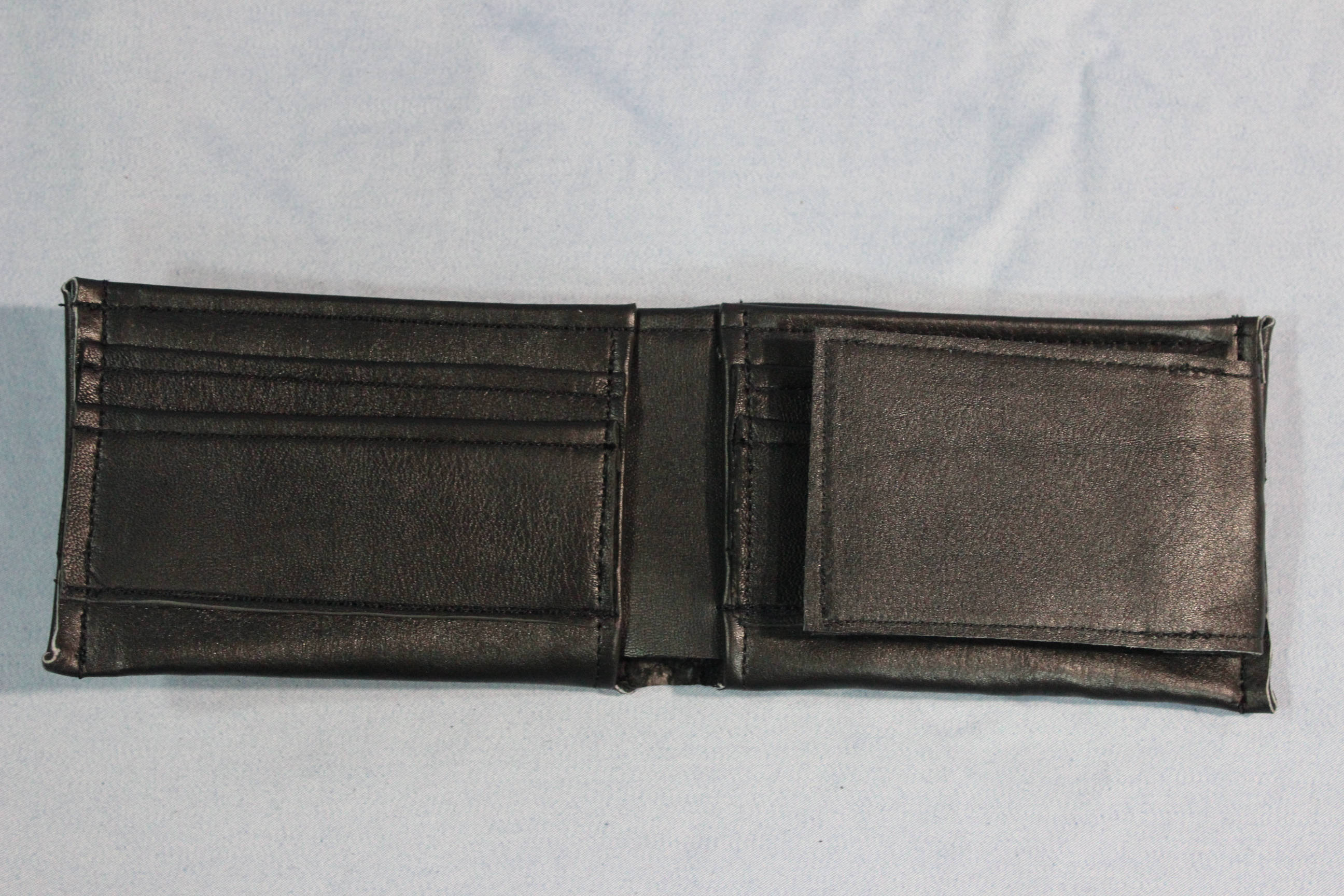 Classic Black Leather Wallet with removable ID flap