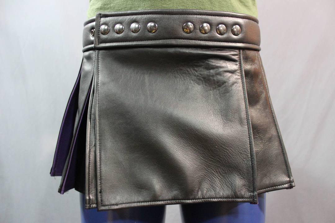 Pleated Leather Kilt - Short Version