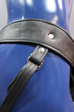 Back to Basics! Our classic all leather jock with interchangeable codpiece in soft Black leather.