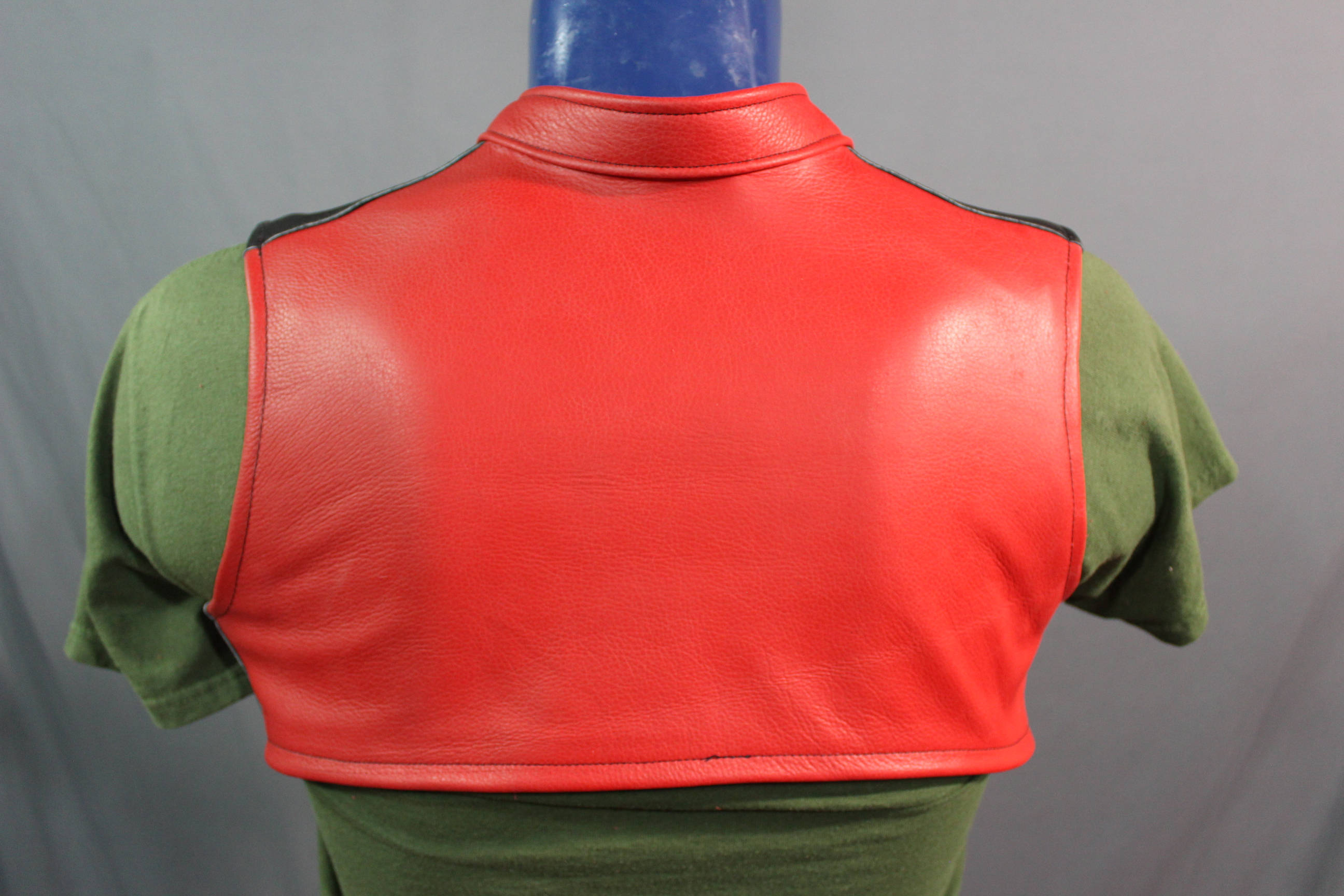 Opened Paneled Bolero Vest in Bright Red