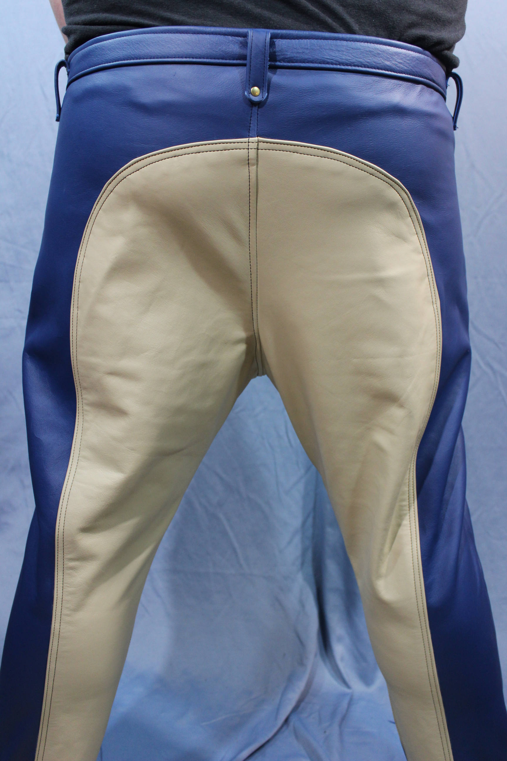 Collection Sir Tom Matt - Pantalon Saddle crème et bleu